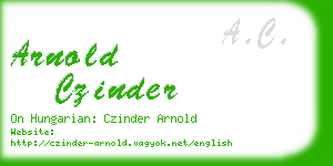 arnold czinder business card